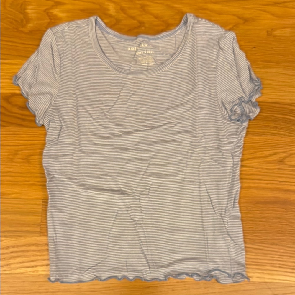 “Soft & Sexy” Blue Striped Top